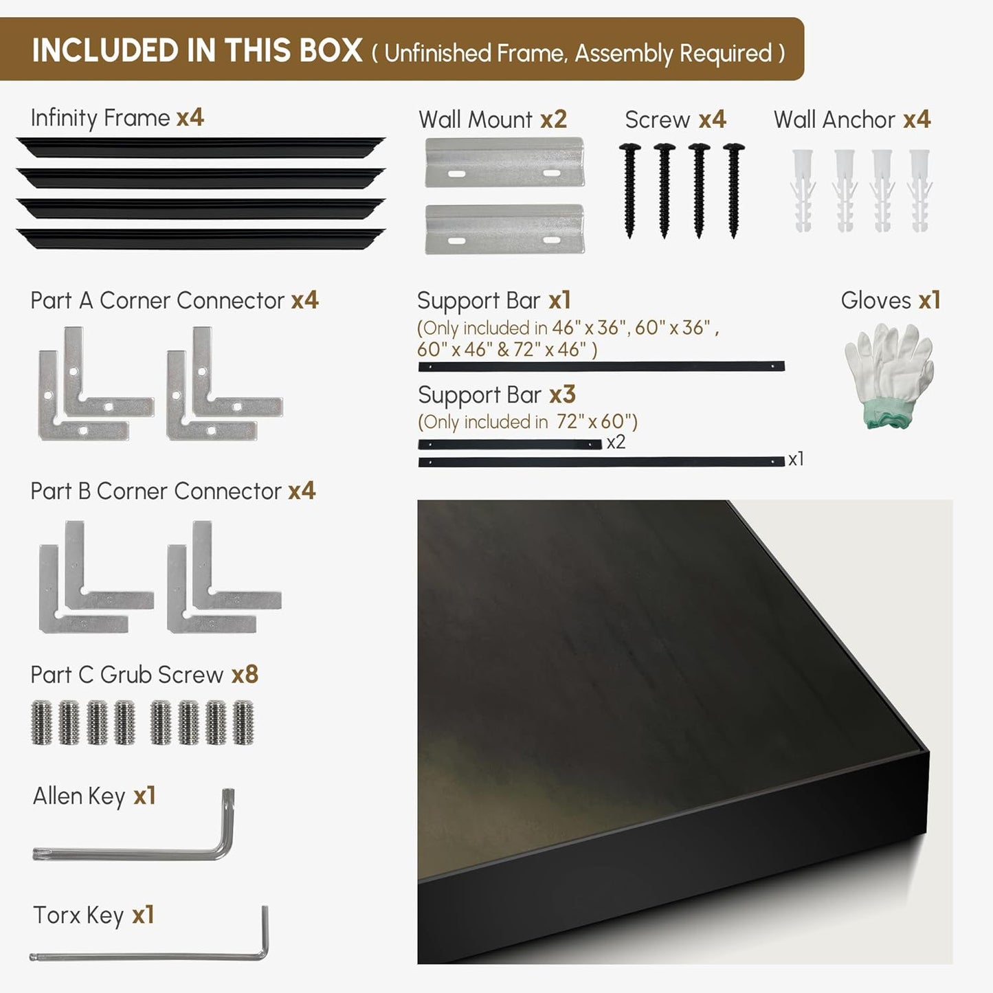 SIGNWIN 36"x60" Extra Large Framed Wall Art Muted Forest Path Soft Misty Woodland Scene Illustration for Home Living Room Bedroom Decor (Frame Assembly Required)