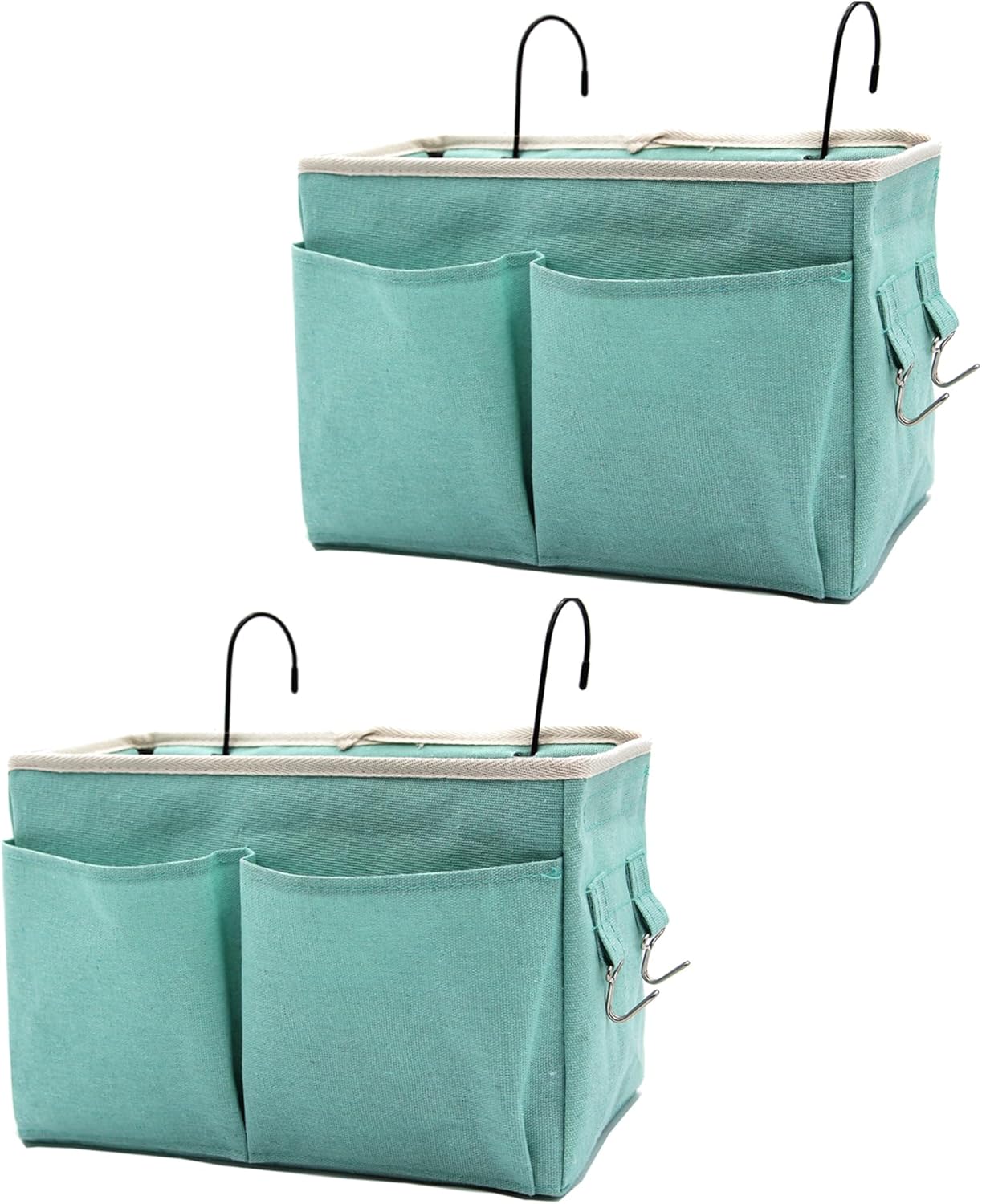 2-Pack Bedside Caddy Bedside Hanging Storage Basket Multi-Function Organizer Caddy for Bunk and Hospital Beds Dorm Rooms Bed Rails, Can be Placed Glasses Books Mobile Phones（2pcs Green）