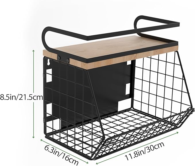 Magnetic Spice Rack for Refrigerator, Fruit, Potato & Onion Storage Bin,Large Capacity Magnetic Shelves for Side of Refrigerator, Kitchen Organizers and Storage Countertop,2 Pack Black