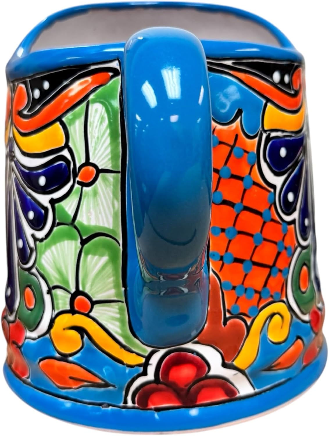 Talavera Watering Can Planter Large Flower Pot Large Mexican Pottery Folk Art Hand Painted Home Decor Garden Ceramic Handmade Multicolor 15" (Multi 3)