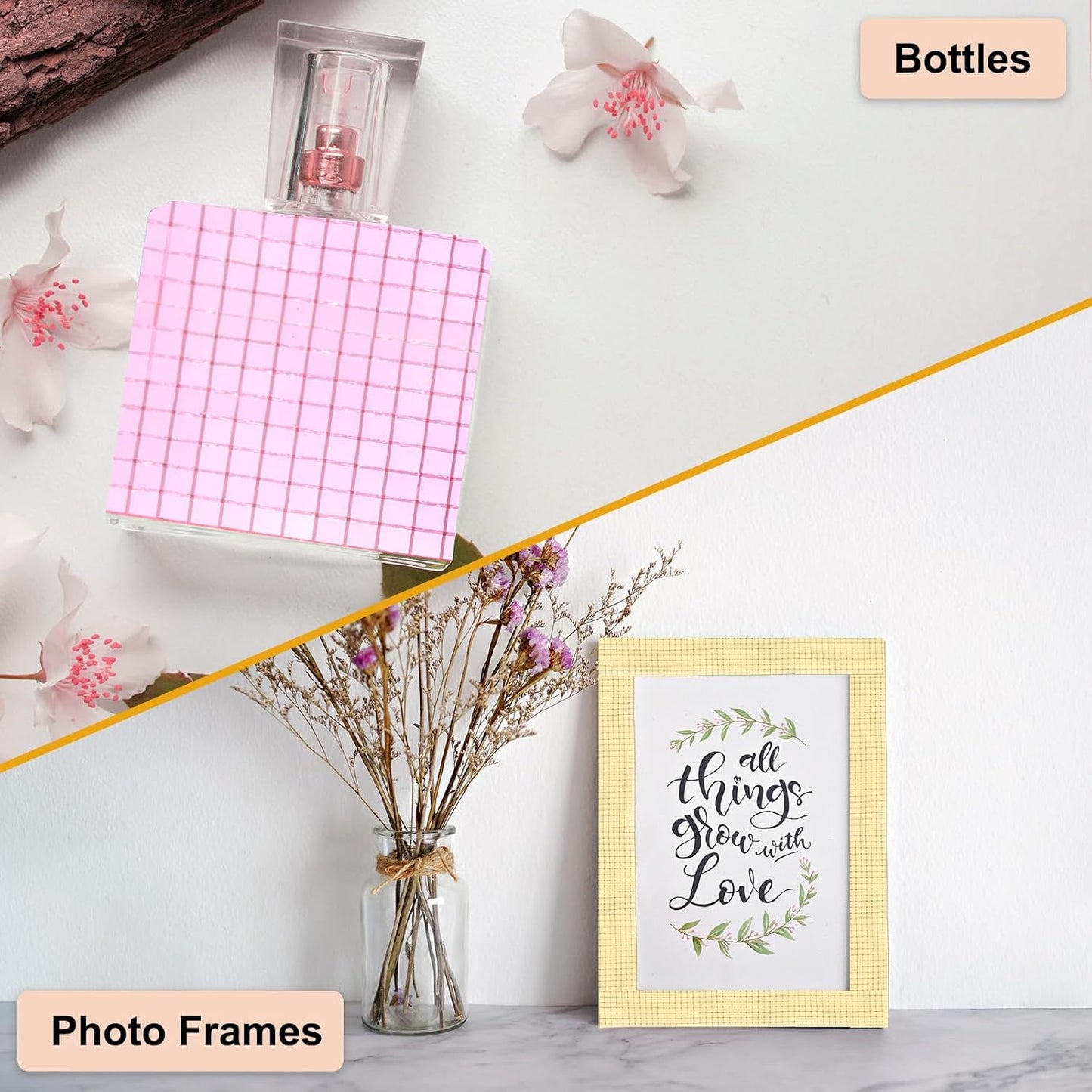 PATIKIL 5x5mm Self Adhesive Mirrors Mosaic Tiles, 3600 Pcs Square Mini Glass Mosaic Disco Tile Sticker for DIY Craft Disco Ball Party Decoration, Pink