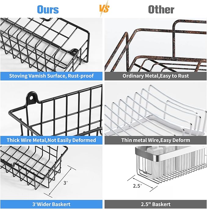 Spice Rack Organizer Wall Mount, Spice Organization Storage Shelf for Cabinet Door, 4 Packs Wall Spice Rack Saving Space for Kitchen, Black