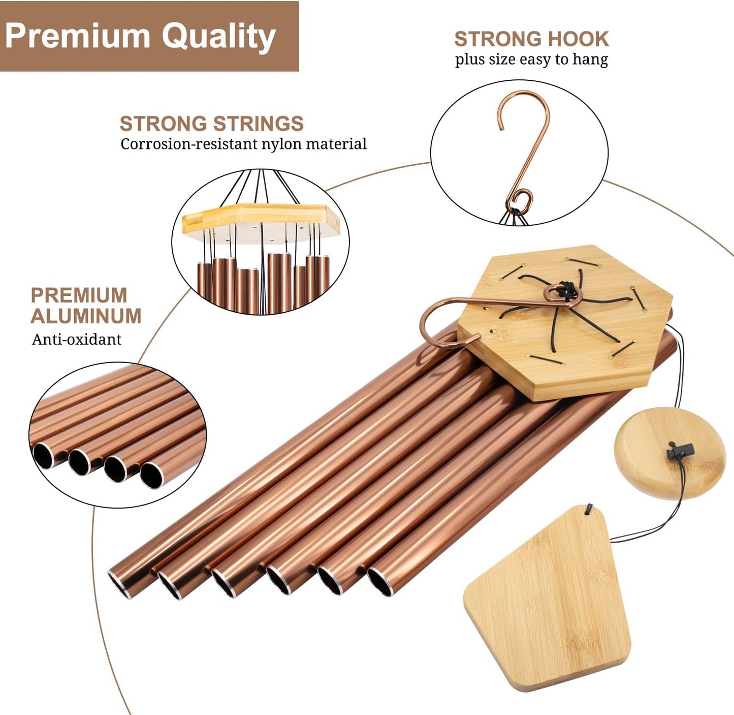 Wind Chimes Outdoor Large Deep Tone, 36 Inches WindChimes Outdoor Memorial Wind Chime for Mom/Housewarming/Christmas, Windchime for Outside Garden, Patio, Home Decor