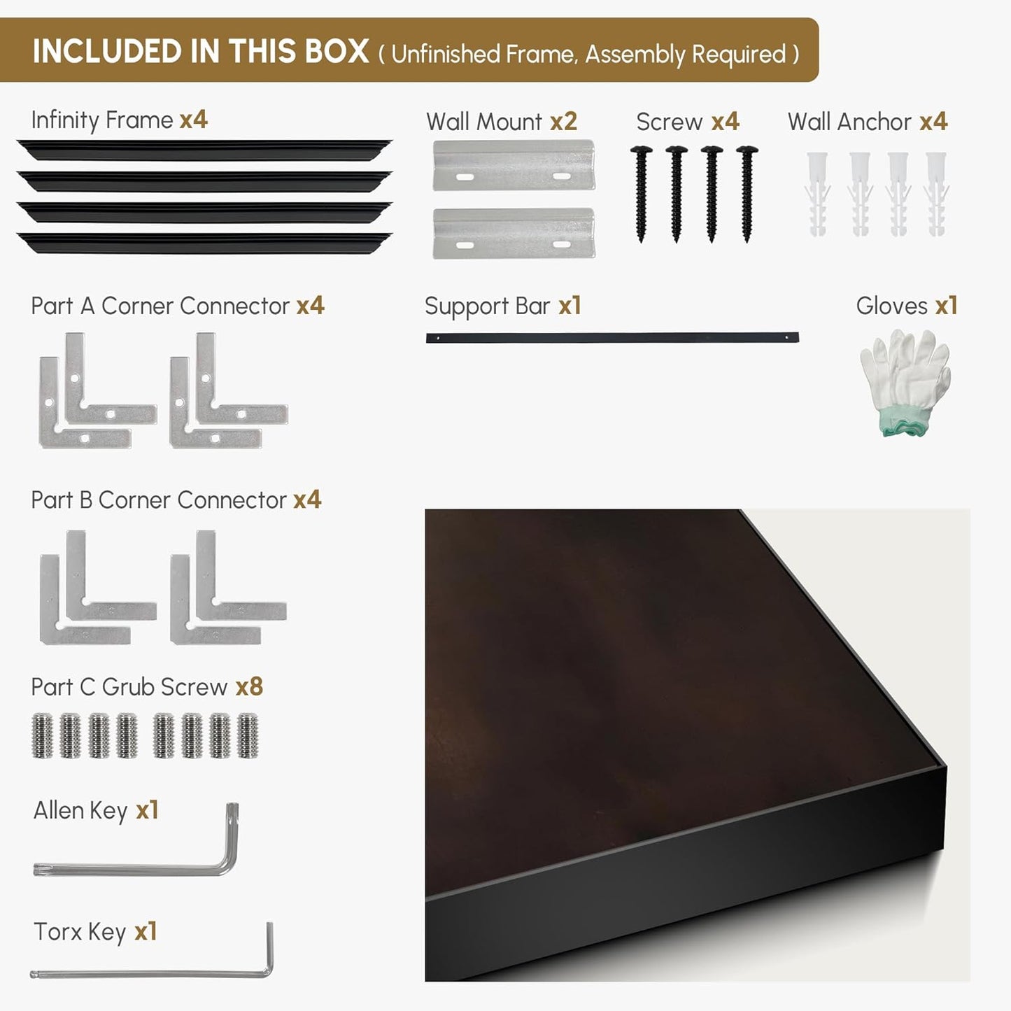 SIGNWIN 24"x46" Extra Large Framed Wall Art Dark Brown Abstract Moody Illustration for Home Living Room Bedroom Decor (Frame Assembly Required)