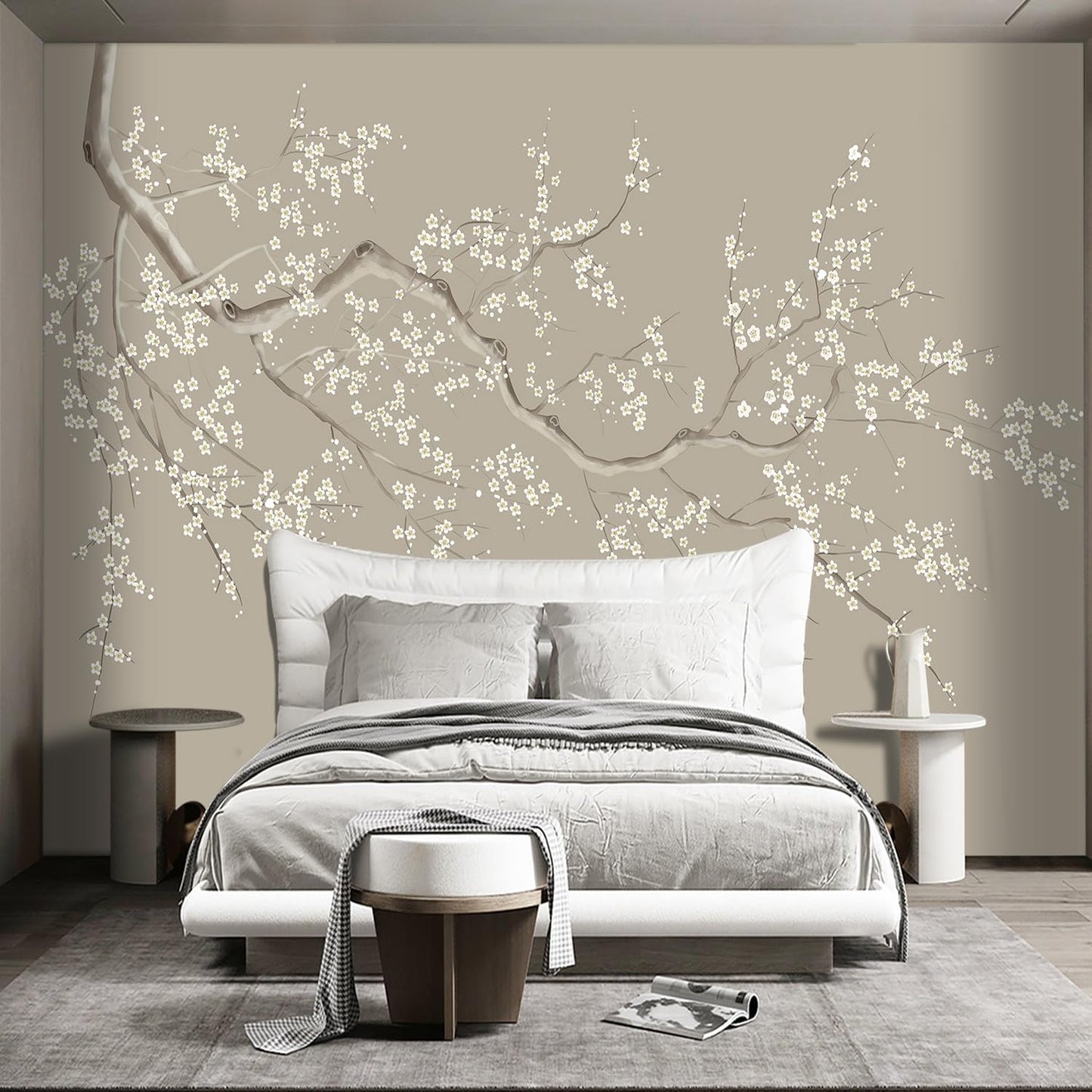 Chinese Style Plum Flower wallpeper Living Room Bedroom Office Wall Mural - 160"x108"（Not Peel and Stick）