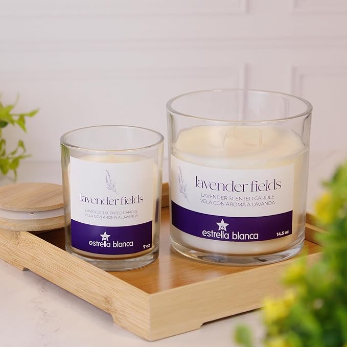 Lavender Fields Candle 7 oz – Best Smelling Soy Candle, Non Toxic, Long Lasting, Gift for Women, Natural Soy Wax, Home Decor & Spa Ambience, Aromatherapy, Relaxing Home Scent