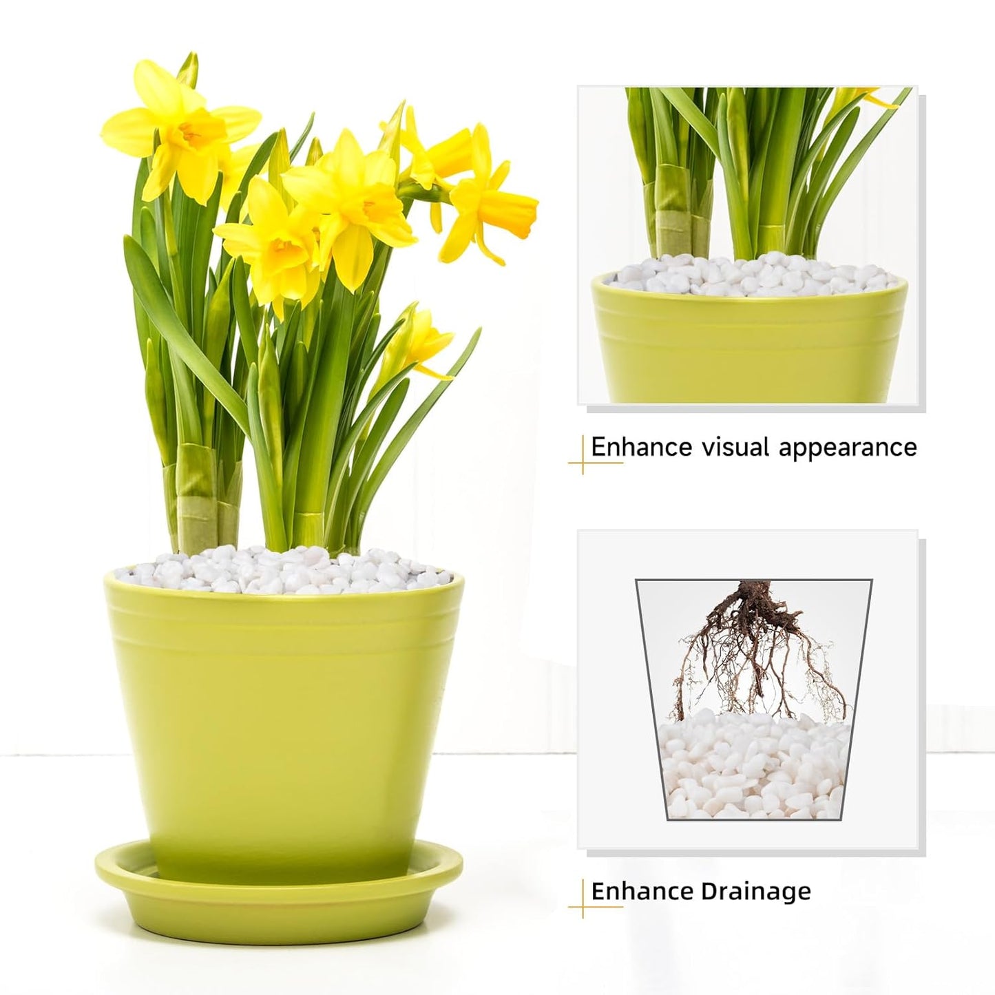 5 lbs White Aquarium Gravel, 1/5 Inch White Rocks for Plants, Small Pebbles for Vases, Succulents, Bamboo, Natural Decorative Pebbles for Plants Drainage, Cactus, Crafts