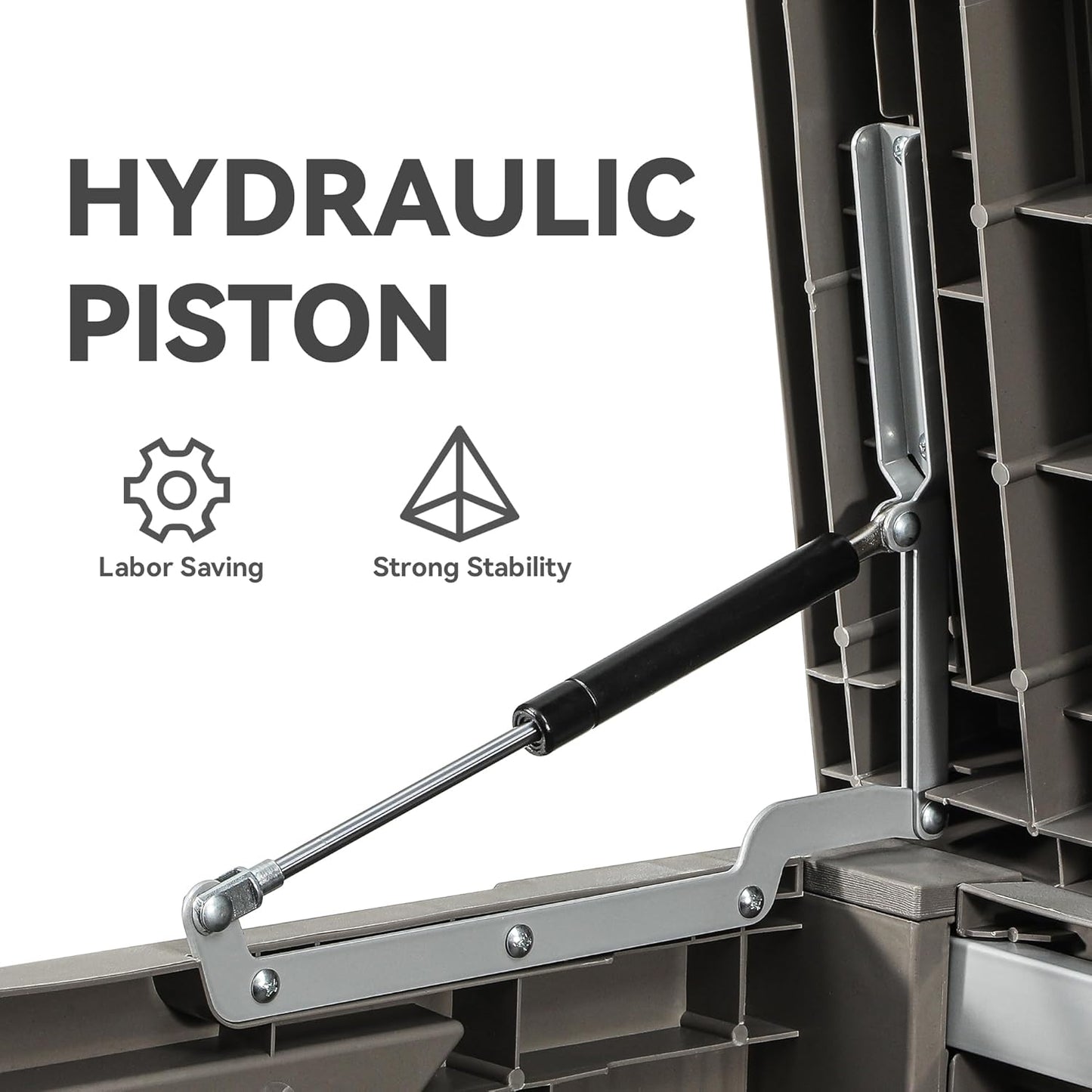 YITAHOME 120 Gallon Large Deck Box, Resin Outdoor Storage Box for Outdoor Pillows, Garden Tools and Pool Supplies, Waterproof, Lockable, Taupe