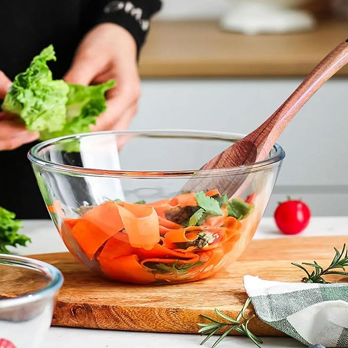 Wooden Spoons for Cooking 10 Pieces Set, Teak Kitchen Utensils Spatula, Wooden Cooking Utensils Spoons, with Spoon Rest, Strainer Spoon, Pasta server, Fried Spatula and Salad Fork, Utensil Holder