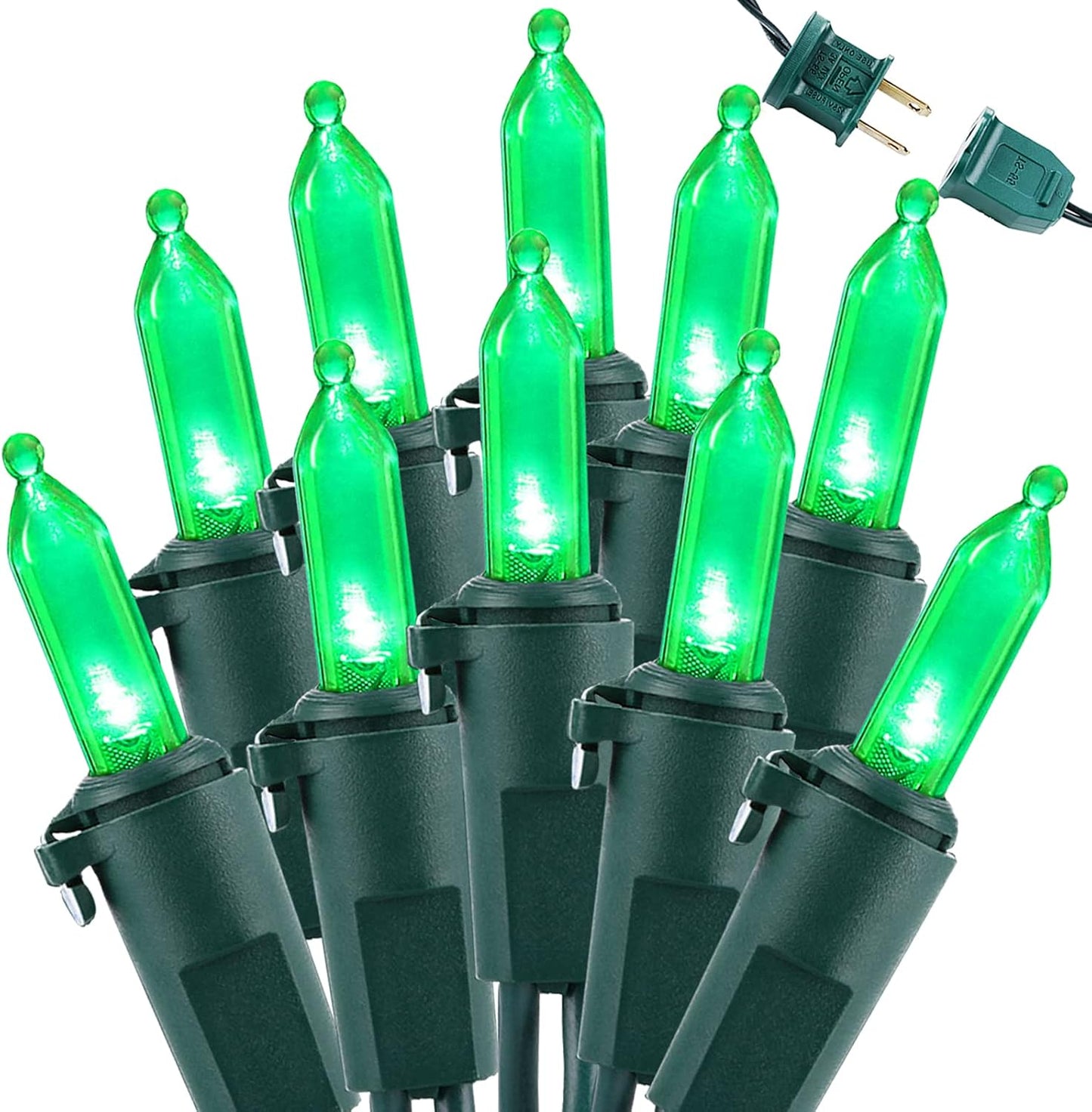 Brizled Green Christmas Lights, 33ft 100 LED Christmas String Lights, 120V UL Certified Plugin Xmas Tree Light Connectable Waterproof Mini Xmas Light for Home Tree Halloween Indoor Outdoor Decorations