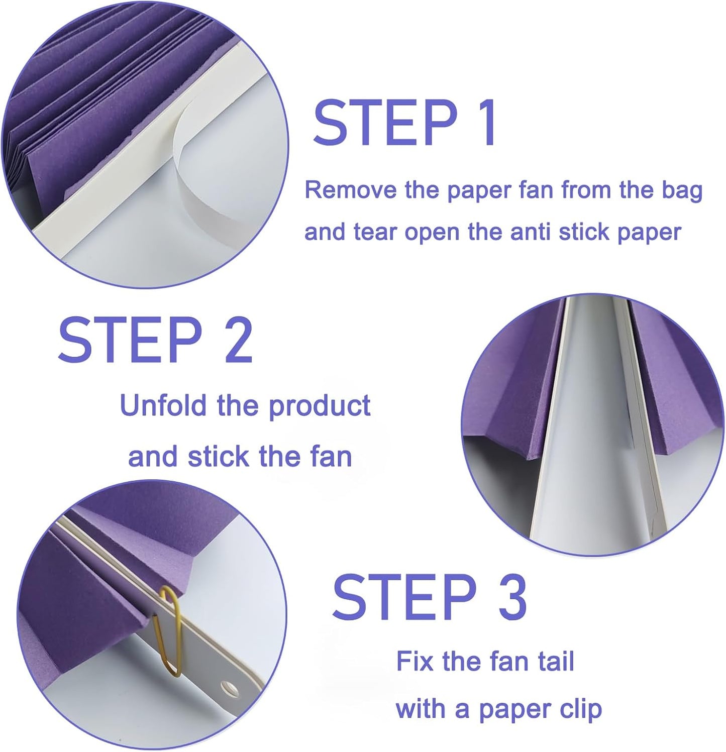 BARTHEW Purple Party Decorations,Purple Bridal Shower Decorations,Halloween Decor Events Accessories,Retirement Decorations Paper Fans Bulk 16in,Anniversary for 30 Color DIY Set(Purple)