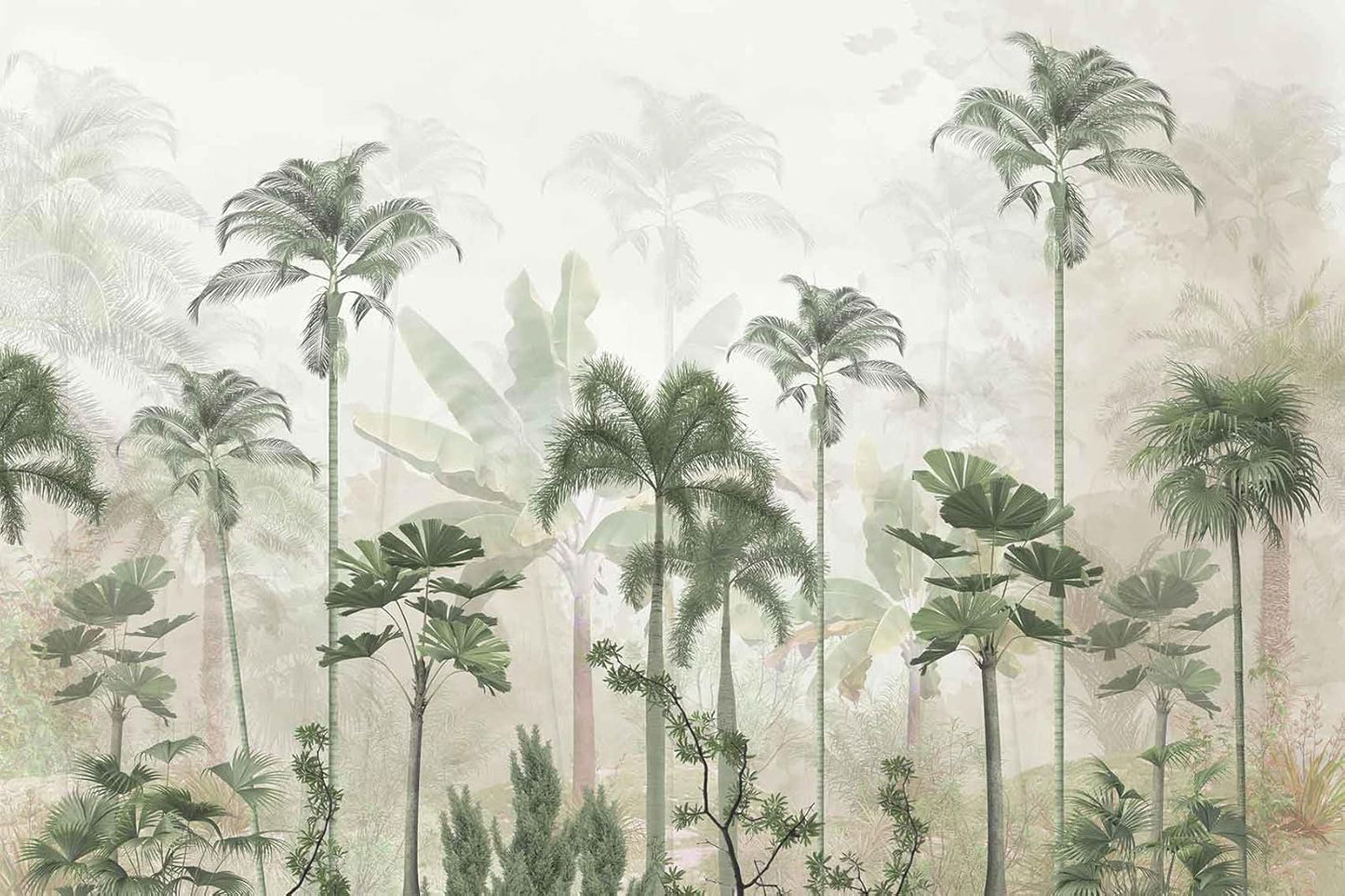 Tropical Forest Landscape Design Mural, Wallpaper can be Used to Decorate The Bedroom, Living Room, Bathroom Background Wall（Not Peel and Stick）