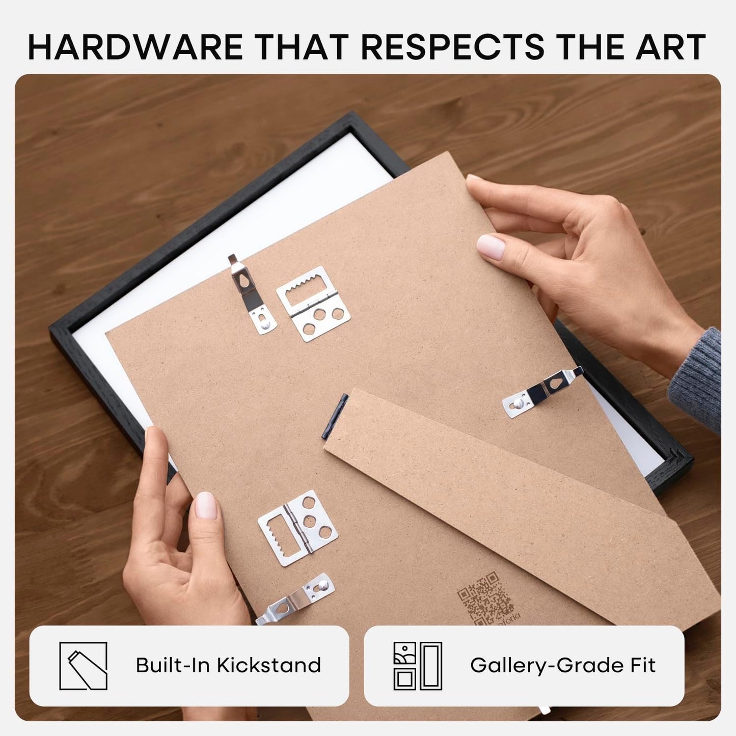 Homeforia 8x8 Picture Frame Black Wood, High-End Oak 8 x 8 Square Frames with Mat 6 by 6 inch Photo, 8x8 Wooden Frame Matted to 6x6 Art, 8by8 Wall or Tabletop Frame, Tempered Glass, Wall Kit, Set of 1