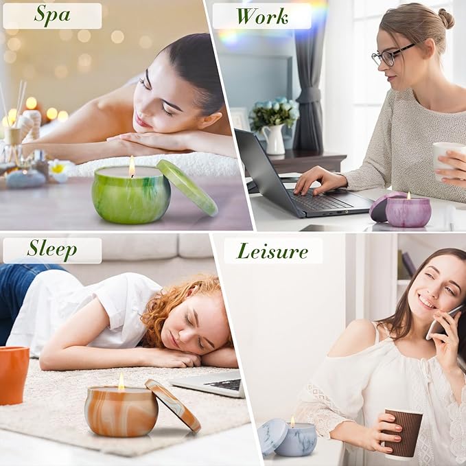 Scented Candles Gifts for Women, 8 Pack Candles for Home Scented, 8% Essential Oil Soy Candle, Stress Relief Gifts for Women, Aromatherapy Candle Set for Birthday, Thanksgiving