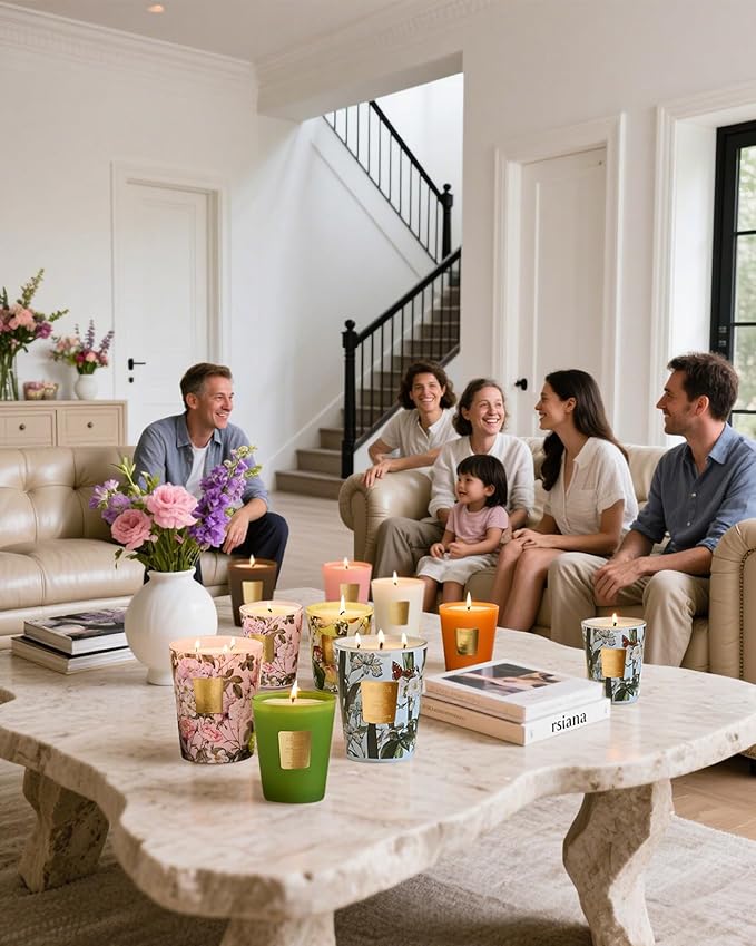 M&SENSE Large Soy Candle Linen Breeze Scented 35oz 150H Burn Time Long Lasting, 3-Wick Natural Aromatherapy Candle, No Toxic Candle Home Fragrance Housewarming Gifts