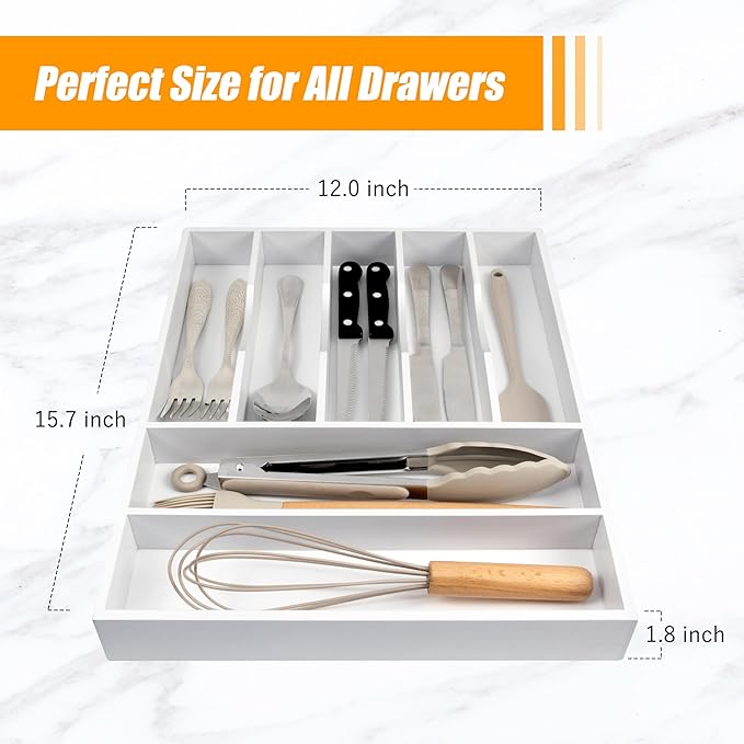 Kitchen Silverware Drawer Organizer and Storage Deep Cookware Utensil Cutlery Rack Office Drawer Organizer Tray Amazon Basics Kitchen Home Gadgets Rv Storage Solutions Wedding Registry Must Haves 2025