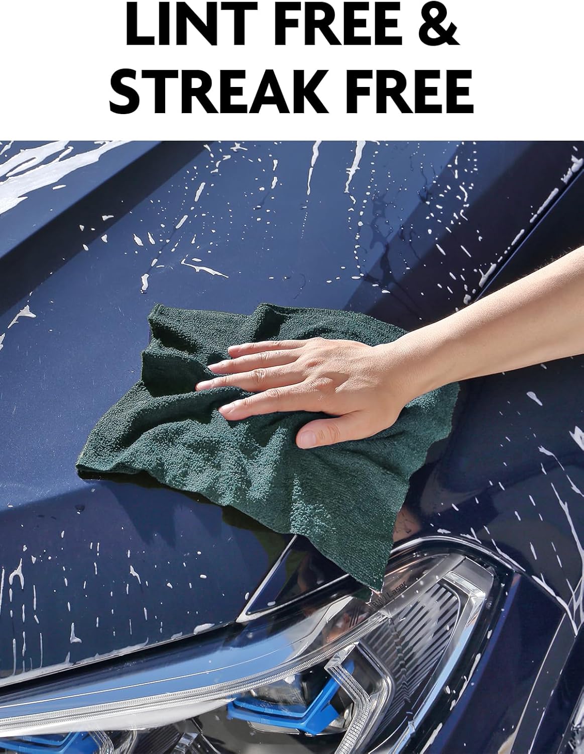 Fantasticlean Microfiber Cleaning Cloth Roll -75 Pack, Tear Away Microfiber Towels, 12" x 12", Reusable, Washable, Scratch Free, Ultra Absorbent Dish Rags for Car, Home, Garage or Shop (Forest Green)
