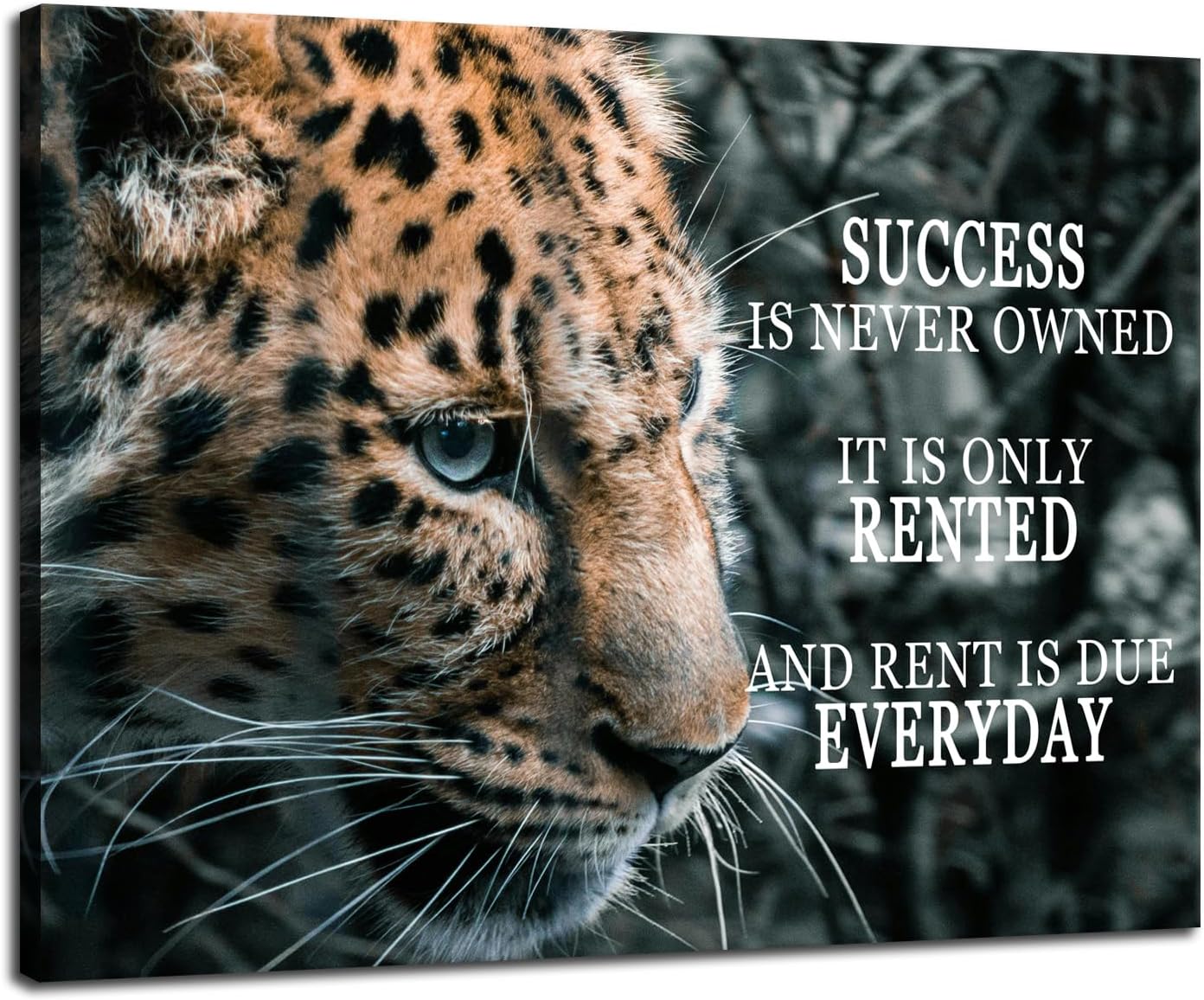 Success Is Rented Inspirational Wall Art Success Entrepreneur Quotes Posters Motivational Wall Decor For Office Living Room Bedroom Office Bathroom Canvas Print Framed Ready to Hang [30" W X 40" H]