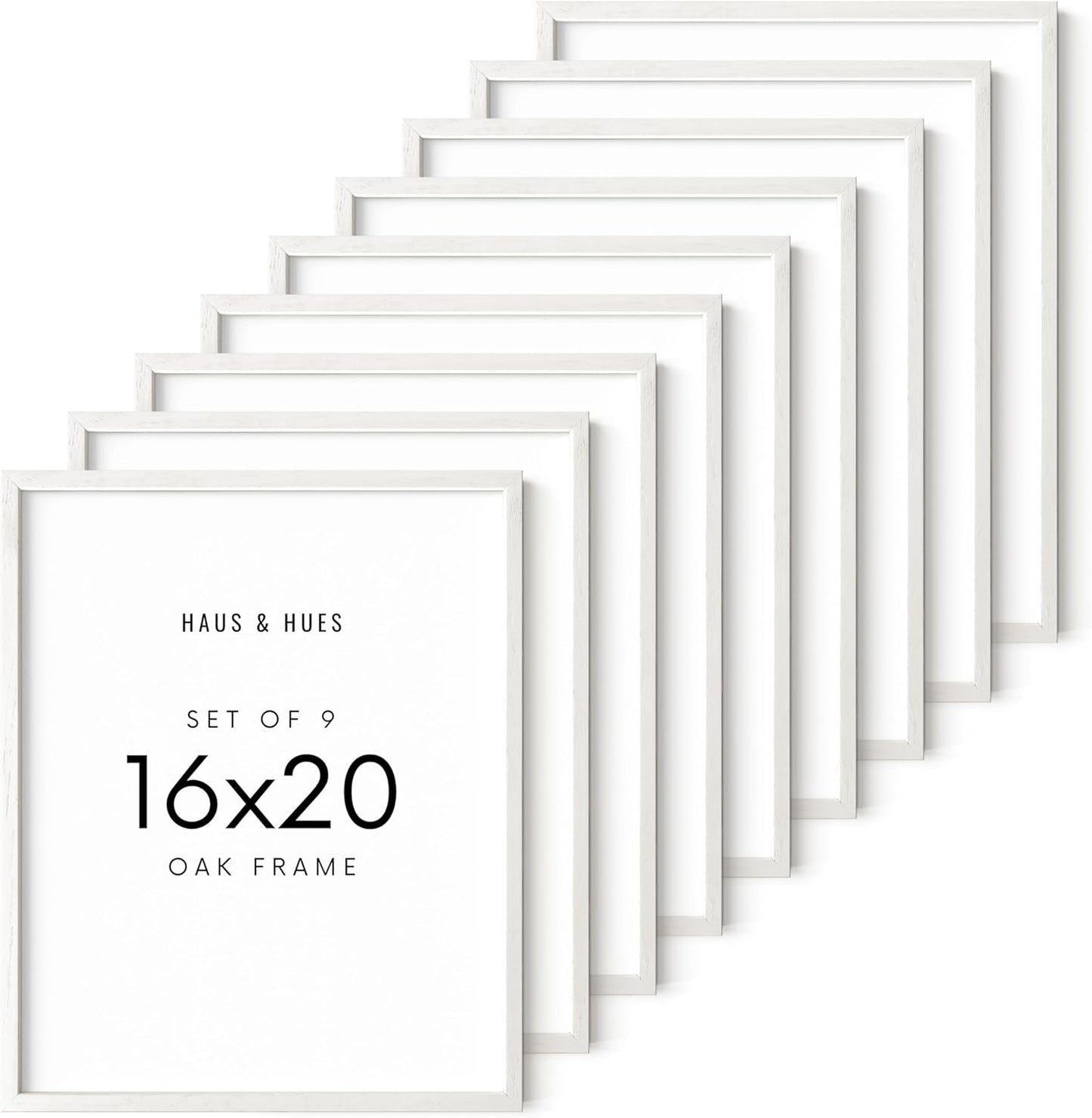 HAUS AND HUES Standalone White Oak Frames Set of 9-16x20