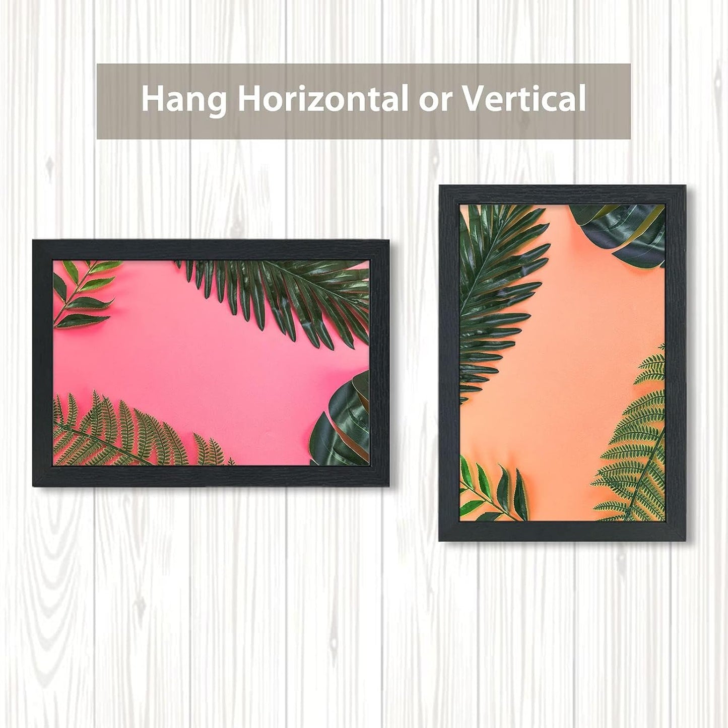 VCK 24x36 Solid Wood Poster Frames Black 3 Pack Picture Frame with Wall Mounting Hanging