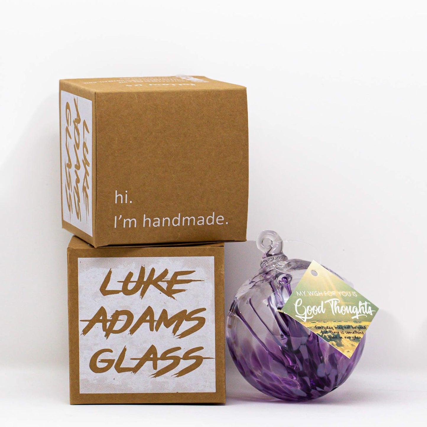 Luke Adams Handmade Glass Gazing Balls for Garden on Clearance – Hand Blown Glass Gazing Ball for Yard Décor – Decorative Garden Globe (Purple Crush/Lavender)