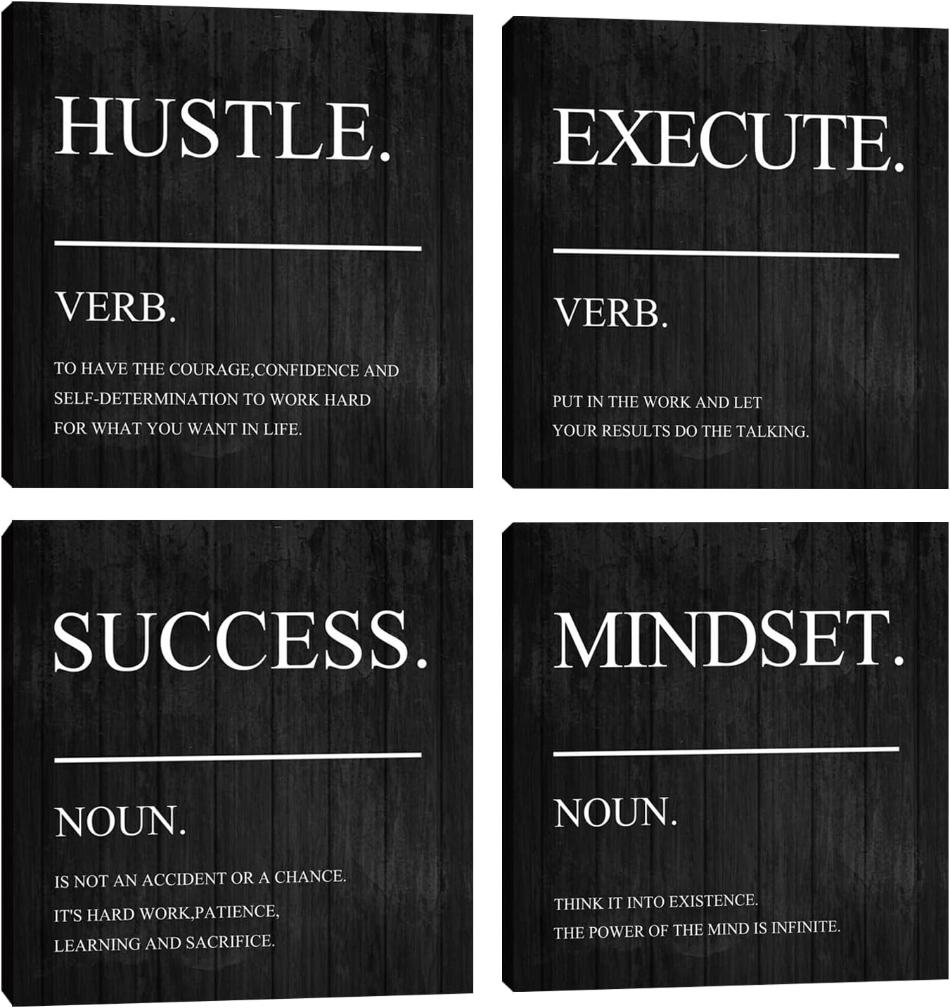 Motivational Wall Decor Canvas Framed Wall Art,Inspirational Office Quotes Canvas Home Decorations Wall Decor Artwork,Positive Quote Words Poster Wall Art for Company Living Room Bedroom 12”X12”X4