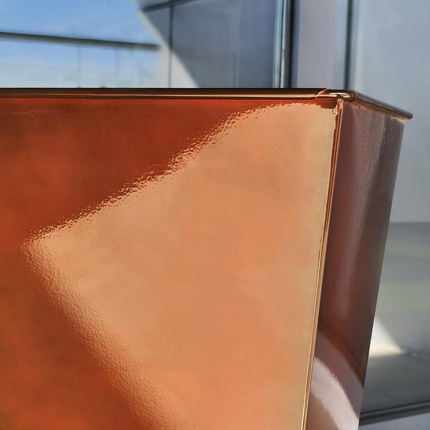 KOL 25'' & 28'' Tall Galvanized Steel Metal Glazed Planter with Insert, Set of 2, Metal Planter Pots for Indoor & Outdoor Use, Decorative Flower Plant Pots for Front Porch, Patio, Deck - Brown