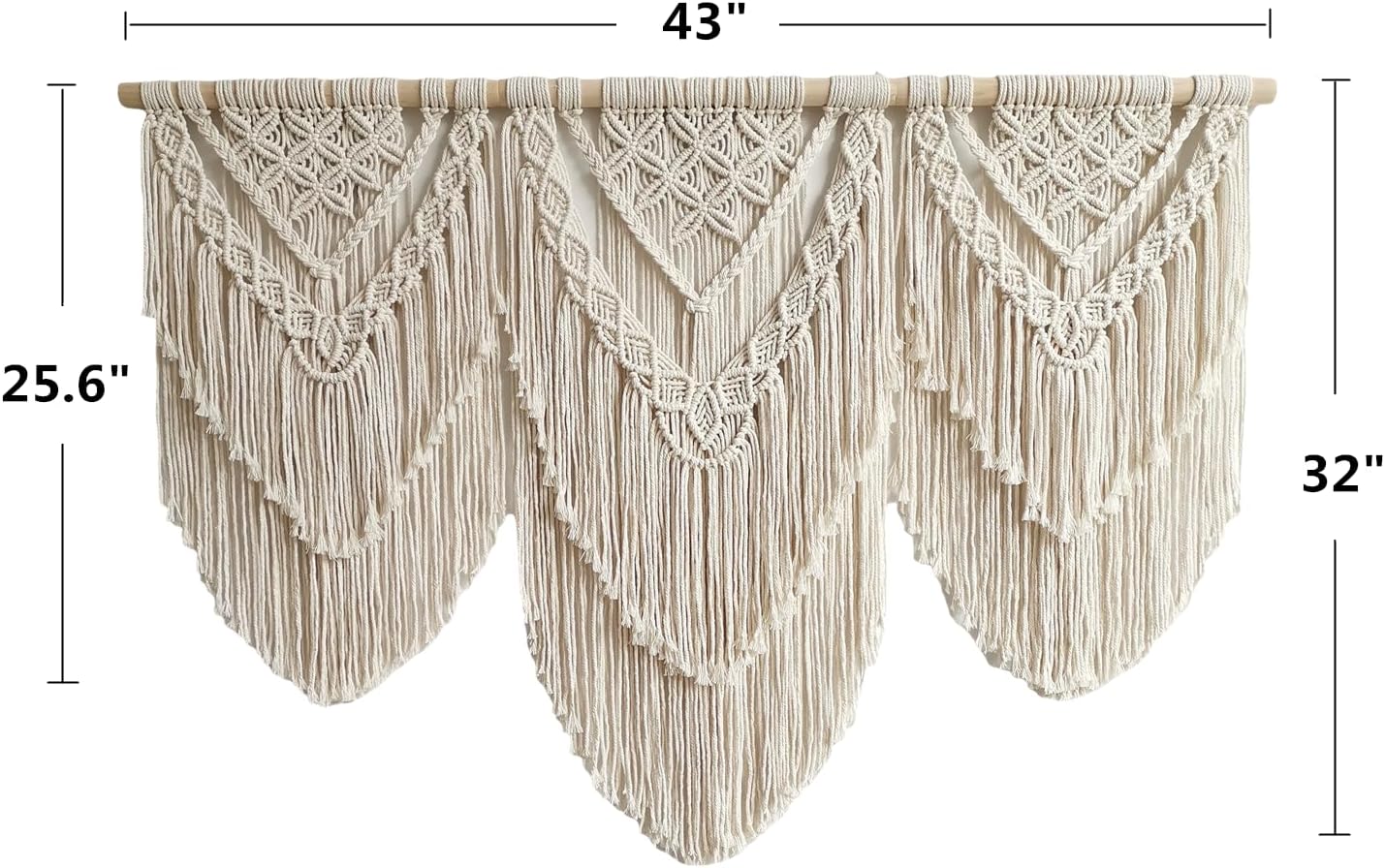 large macrame wall hanging - Boho Tapestry Macrame Wall Decor Art- Chic Bohemian Handmade Woven Tapestry Home Decoration for Bedroom Living Room Apartment Wedding Party - 43"x32" (Double-layer)