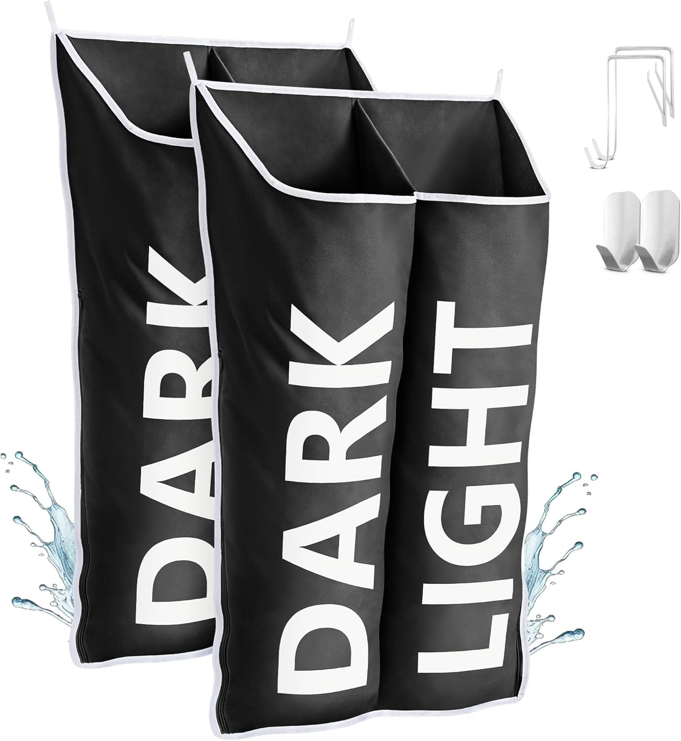 Hanging Laundry Hamper Bag XL 40x22", Space Saving over the Door Storage Bags, Behind the Door Hampers for Dirty Clothes & Wall Mounted Basket for Bathroom, Organizer for Small Room Spaces RV