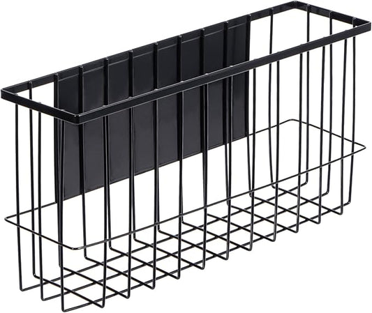 dedoot Magnetic Holder Locker 14.1"x 3.9"x 7" Strong Magnetic Black Mesh Holder Magnetic Basket Organizer Shelf Rack for Whiteboard,Fridge, Sponge, Recipe, Beverage,Refrigerator,Office File Foil