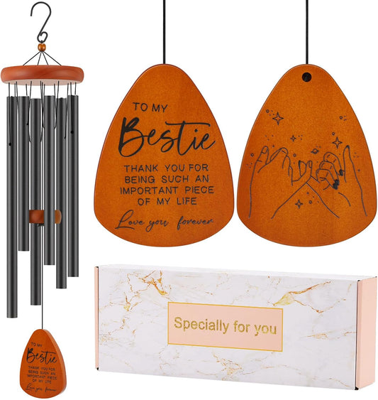 Bestie Gift for Women, Friend Gifts for Women, Unique Friendship Sister Gifts for Birthday, Mothers Day, Christmas, 32 Inch Wind Chimes Gift for Home Decor