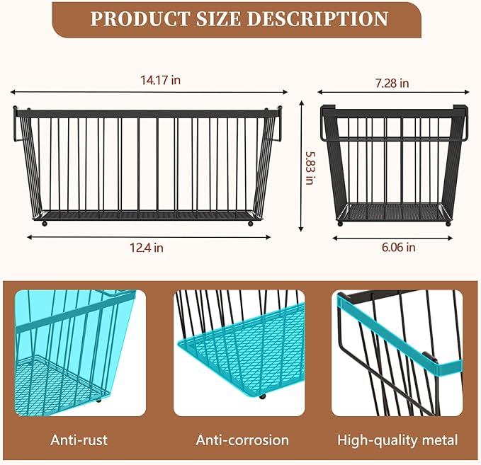 6 Pack Stackable Deep Freezer Organizer Bins ，Upgraded Bottom Leak-Proof net，Encryption and Hardening ， Freezer Organizer Bins for 5 to 9 Cu.FT Small Chest Freezer， Easy Get Bottom Foods