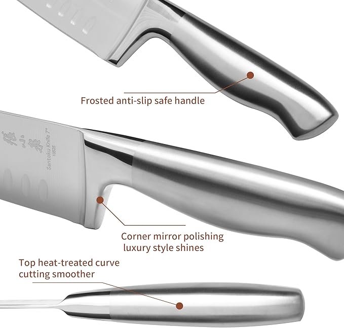 ZHANG XIAO QUAN SINCE 1628 15Pcs Knife Block Set,kitchen knife set with Built-in Sharpener Razor-Sharp High Carbon Stainless Steel Dishwasher Safe(Silver)