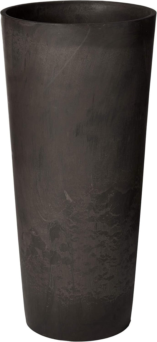 Dark Charcoal Marble S32DCM Contempo Tall Round Planter, 13 by 28-Inch