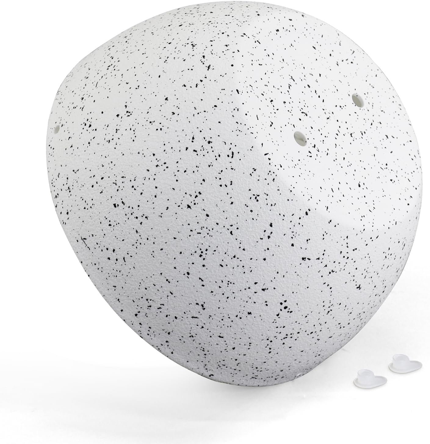 12 inch Large Hanging Planters for Indoor Outdoor Plants, 2 Pack Hanging Flower Pots with Drainage Holes and Chain for Garden Porch, Plastic Hanging Baskets for House Plants, Speckled White