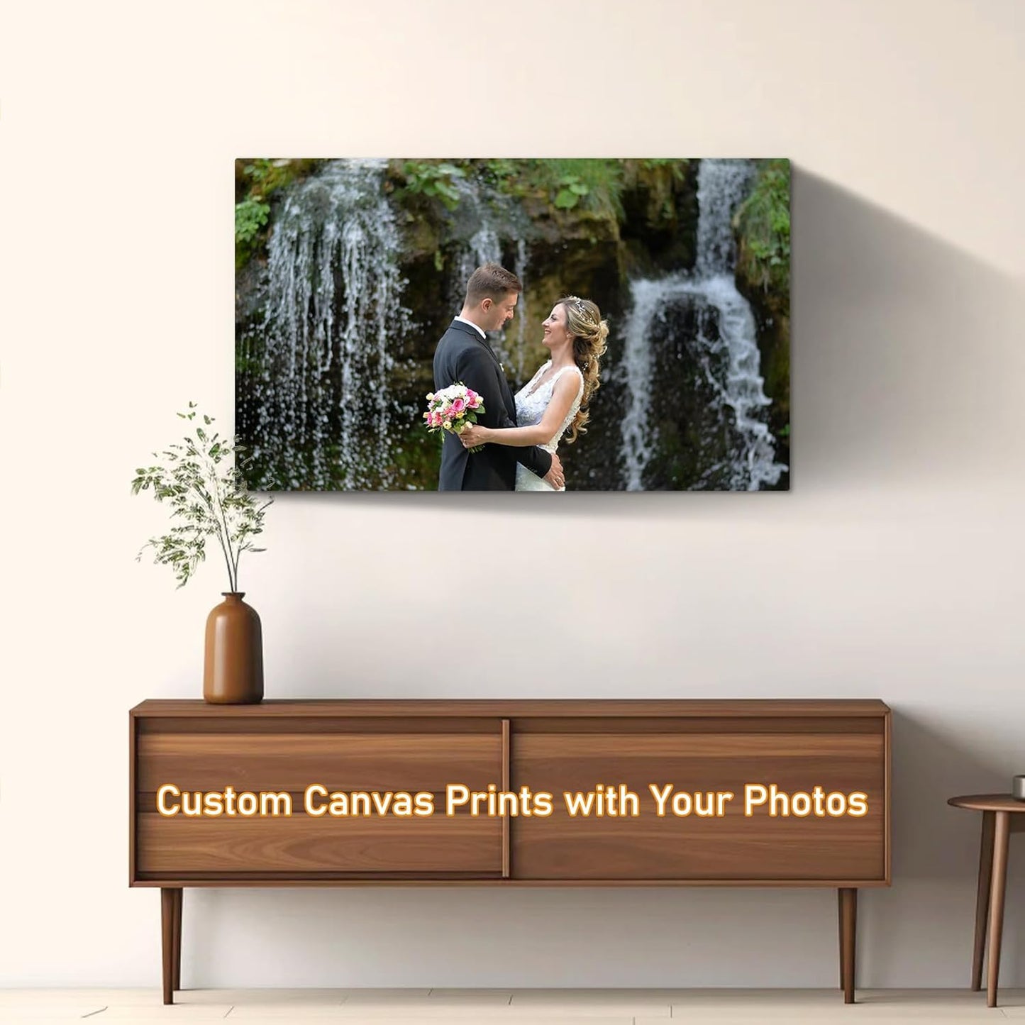 xzartdiy Custom Canvas Prints with Your Photos - Personalized Picture Print Customized Gifts for Family Home Office Wall Art Decor, Wrapped Canvas 40x24inch