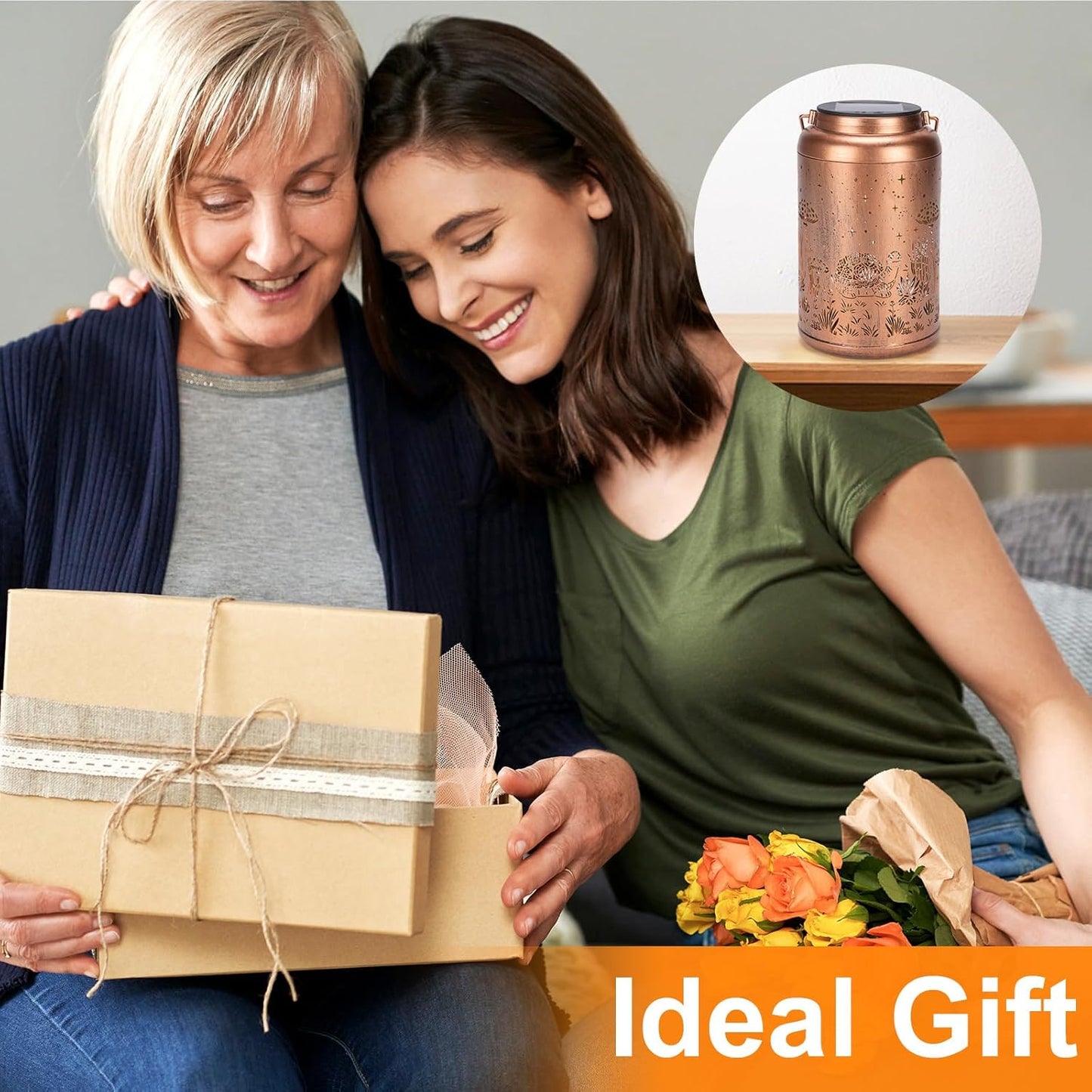 Fathers Day Gifts from Daughter 2 Pack Turtles Solar Lanterns Outdoor Waterproof - Birthday Gifts for Women Turtle Solar Lights Outdoor Garden Decor for Outside, Patio, Outdoor, Yard, Lawn, Balcony