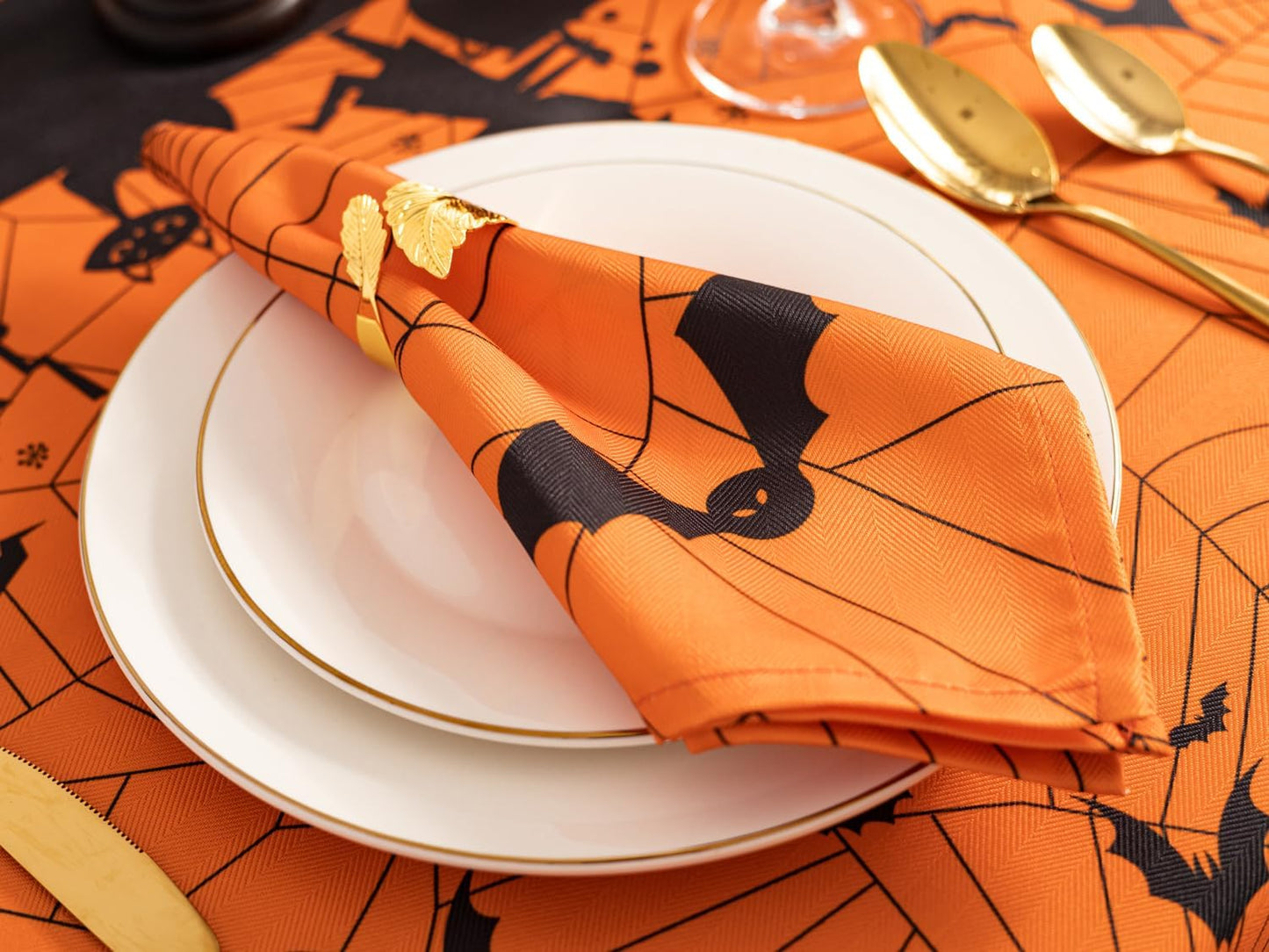 YiHomer Halloween Silhouettes Tabletop for Halloween Decorations, Dinner Parties and Scary Movie Nights, Horror Night, Napkin Set, 20 x 20