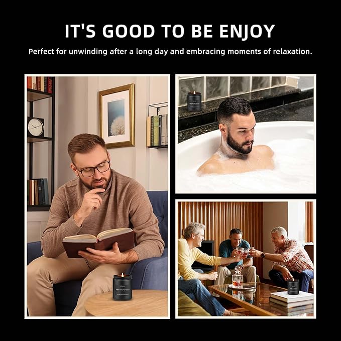 Cedar Oakmoss Candle | Scented Candles for Men - Soy Candles for Home Scented, Manly Candle for Bedroom, Man Gifts for Him/Friend -7oz