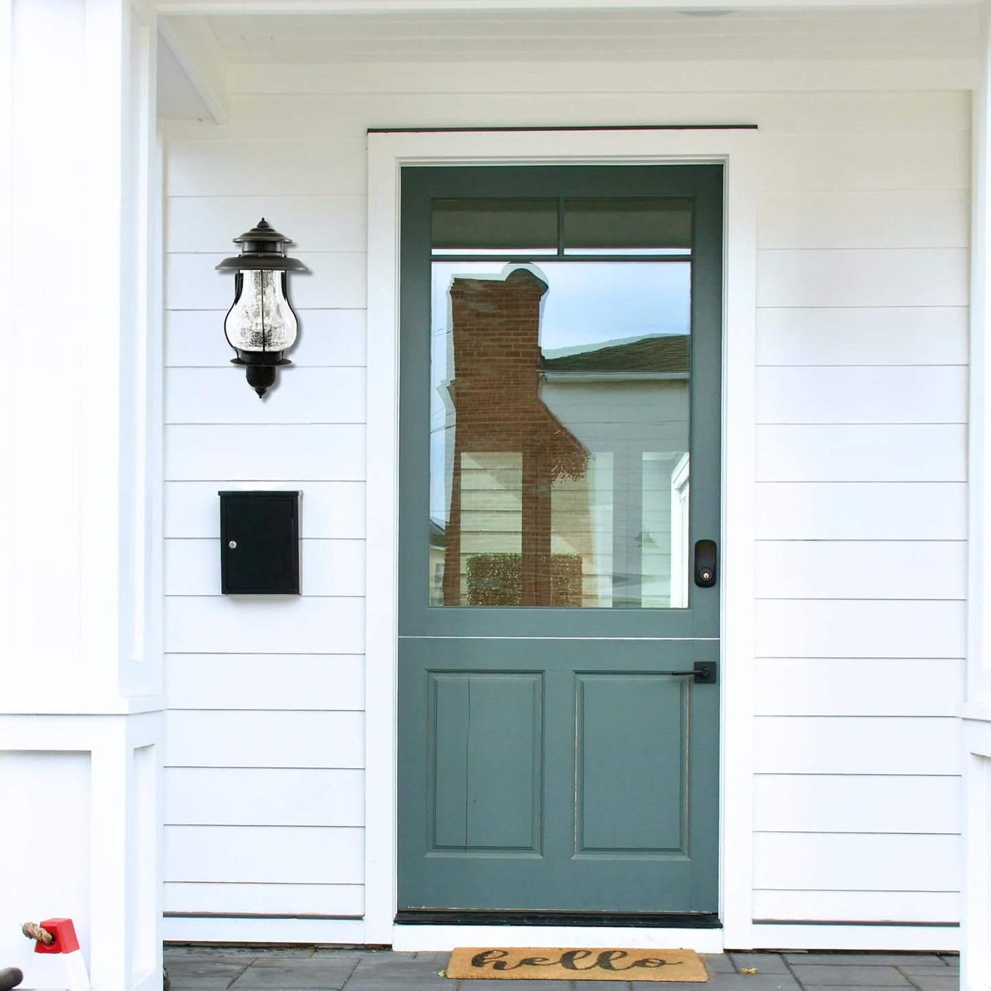 Muskoka Lifestyle Products Outdoor Weatherproof Wall Sconce Lantern, Rustic Porch Light Fixture, Farmhouse Wall Sconce Entryway Light