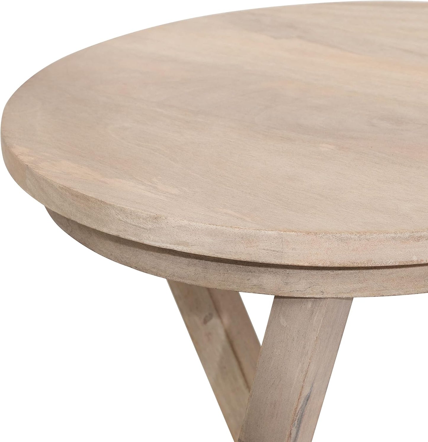 Kate and Laurel Aja Modern Round Side Table, 15 x 15 x 23, White, Decorative Modern Geometric Wood Bedroom Nightstand Table