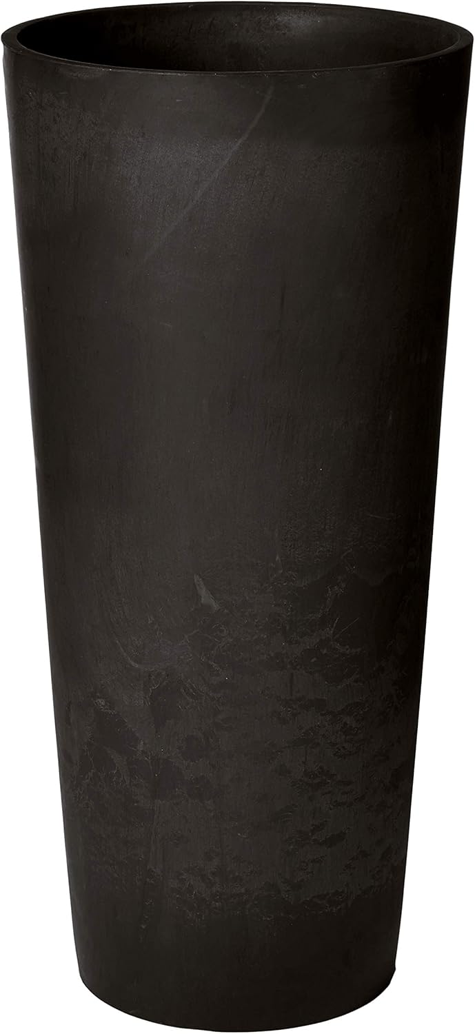 PSW S32BK Contempo Tall Round Planter, 13 by 13 by 28-Inch, Black