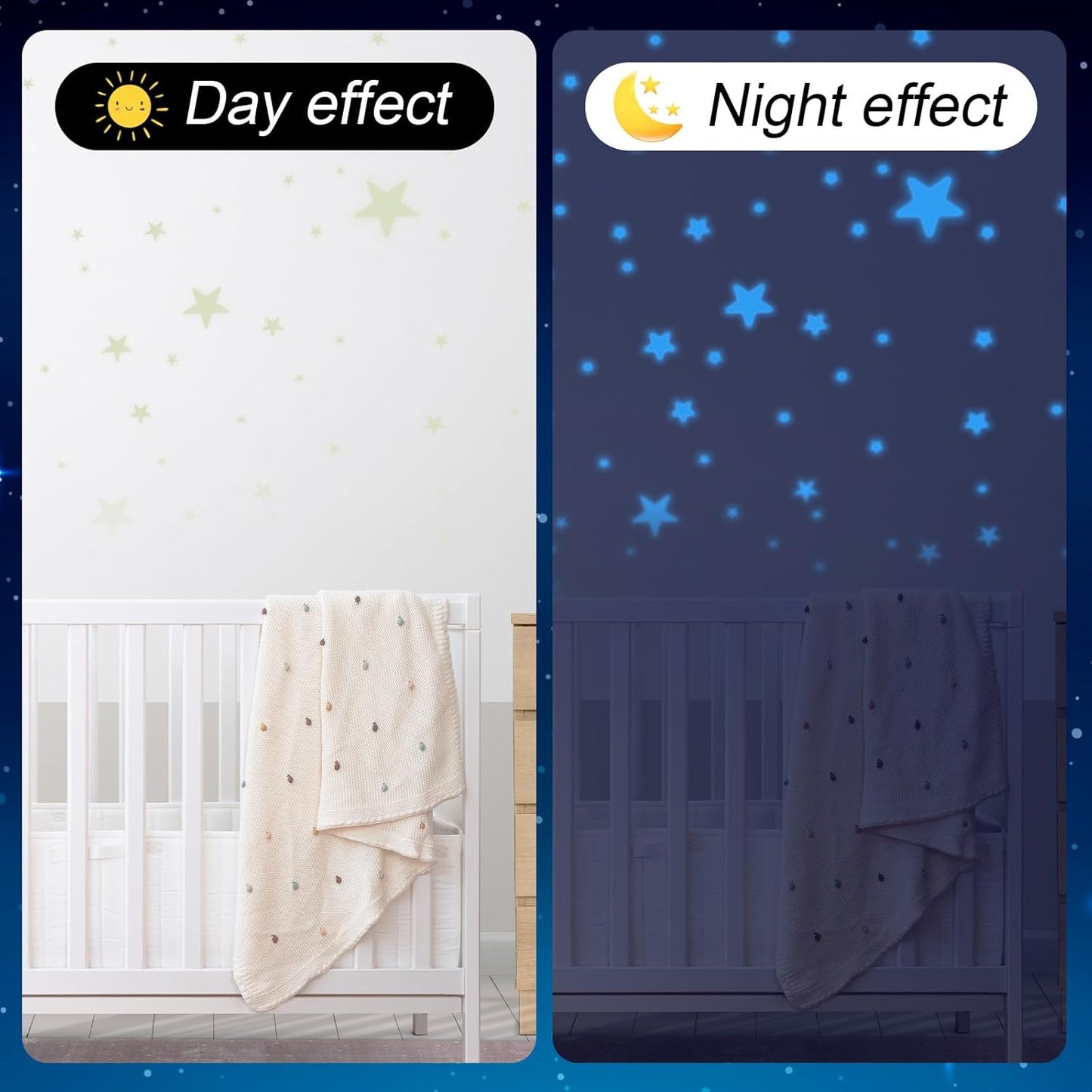 421 Pcs Glow Stars Ceiling Stars, Glow in Dark Space Planet Starry Sky Shining Decoration Perfect Universe Wall Decals for Boys Girls Kid Bedroom Living Room Decor Nursery Christmas Gifts