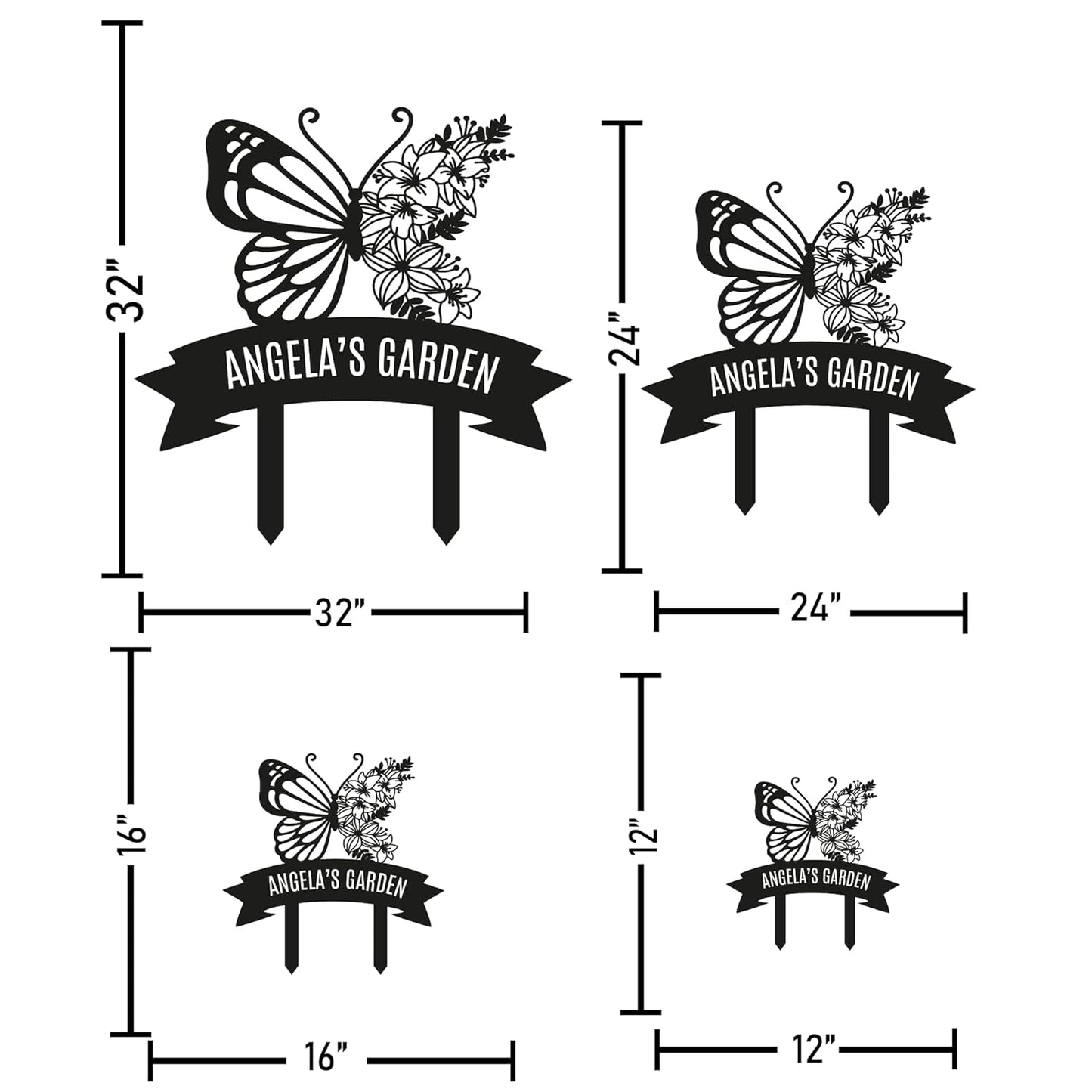 Personalized Metal Garden Sign with Stake, Custom Garden Decor for Outdoor, Custom Family Name Sign, Patio Decorations, Lawn Art, Farmhouse Decorative, Housewarming Gift (CstmDesign7)