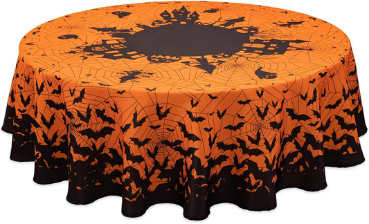 YiHomer Halloween Silhouettes Tabletop for Halloween Decorations, Dinner Parties and Scary Movie Nights, Horror Night, Tablecloth, 60" Round