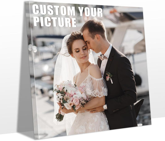 Personalized Custom Canvas Prints with Your Photos & Text, Customized Picture Print, Transform Own Images Into Framed Wall Art Digitally Printed Photo to Canvas, Keepsakes Gifts for Family 12x12’’