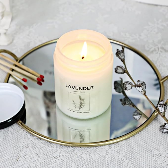 Natural Soy Wax Aromatherapy Candles - 4 Pack 7.1oz, Over 240 Hours Burn Time, Scented Candles Gifts for Women - Lavender