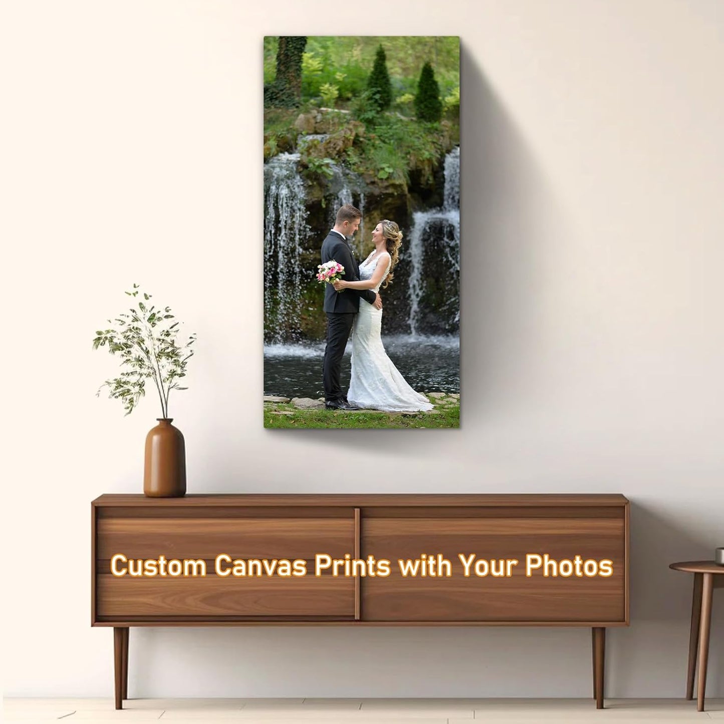 xzartdiy Custom Canvas Prints with Your Photos - Personalized Picture Print Customized Gifts for Family Home Office Wall Art Decor, Wrapped Canvas 16x32inch