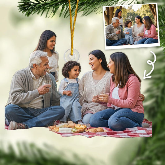 DOPTIKA Acrylic 2D Personalized Photo Ornament, Christmas Ornaments 2025, Birthday Gifts for Mom Dad, Family Ornament for Christmas Tree, Custom Photo Gifts for Family