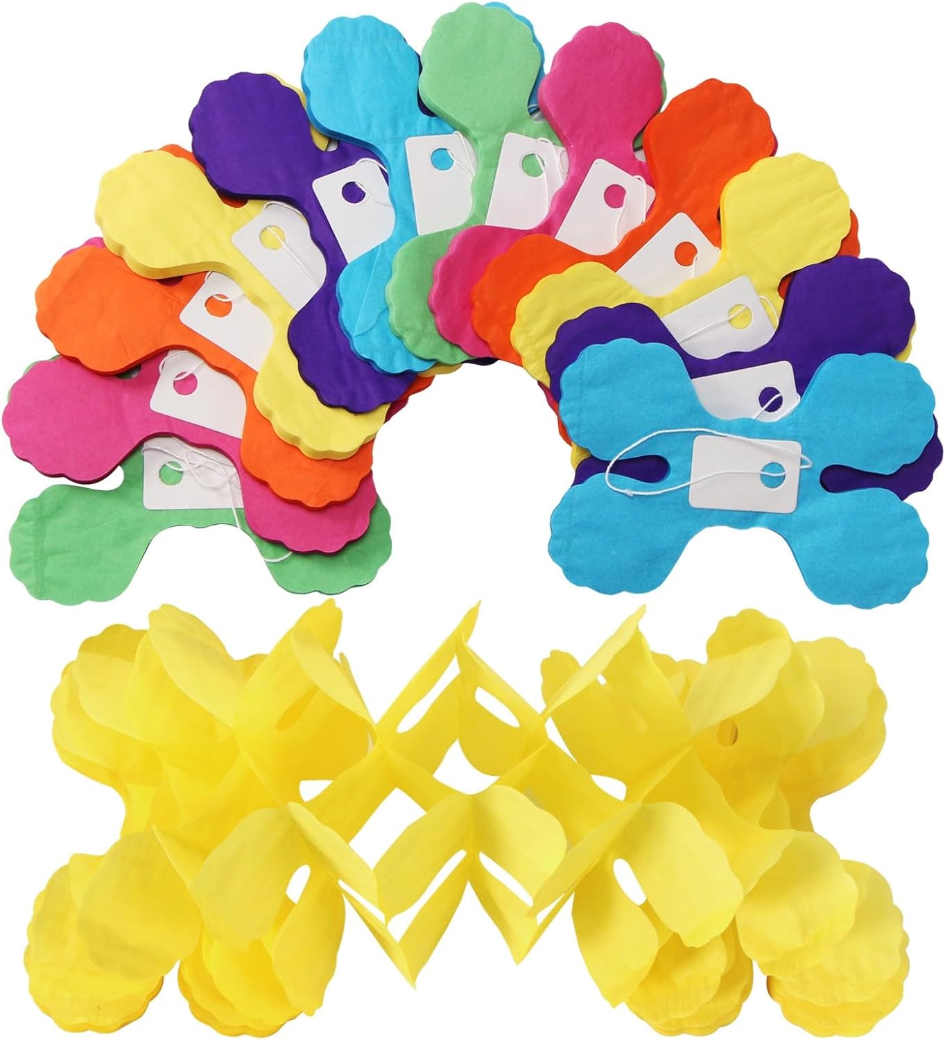 Rainbow Mexican-Theme Party-Decorations Streamers Garland - 157Ft Colorful Birthday Supplies Four-Leaf Clover Hanging Banner,Hot Pink Orange Green Yellow Purple Blue Summer Baby Shower Decor Hugtmr